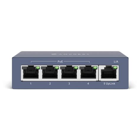 amcrest 5-port poe+ switch with metal housing|poe switch for cameras.